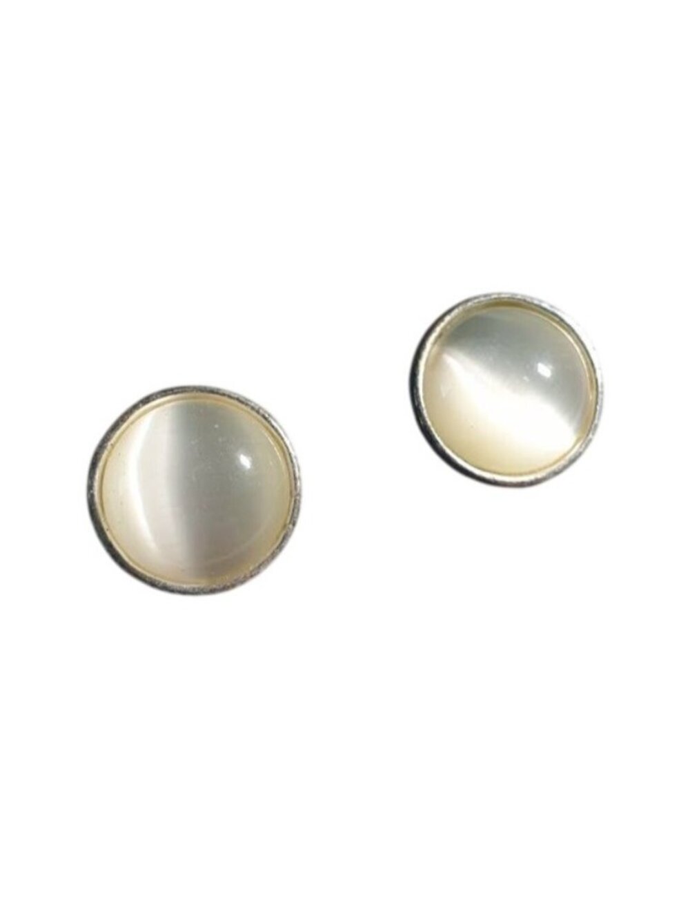 Moonstone Gold Tone Post Back Stud Earrings Minimalist Style Mom Gift Vintage
